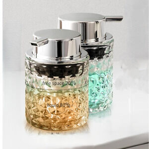 Foaming Soap Dispenser Set of 2 Refillable Soap Containers Bathroom Kitchen NEW